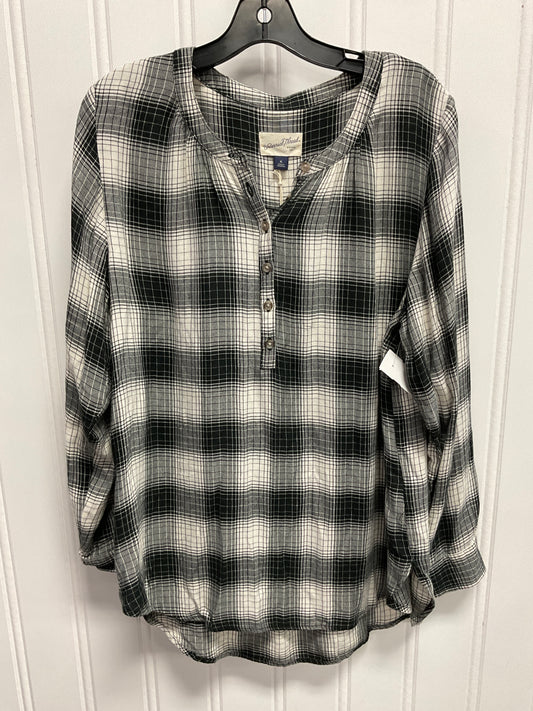 Top Ls By Universal Thread In Black & Cream, Size:Xl