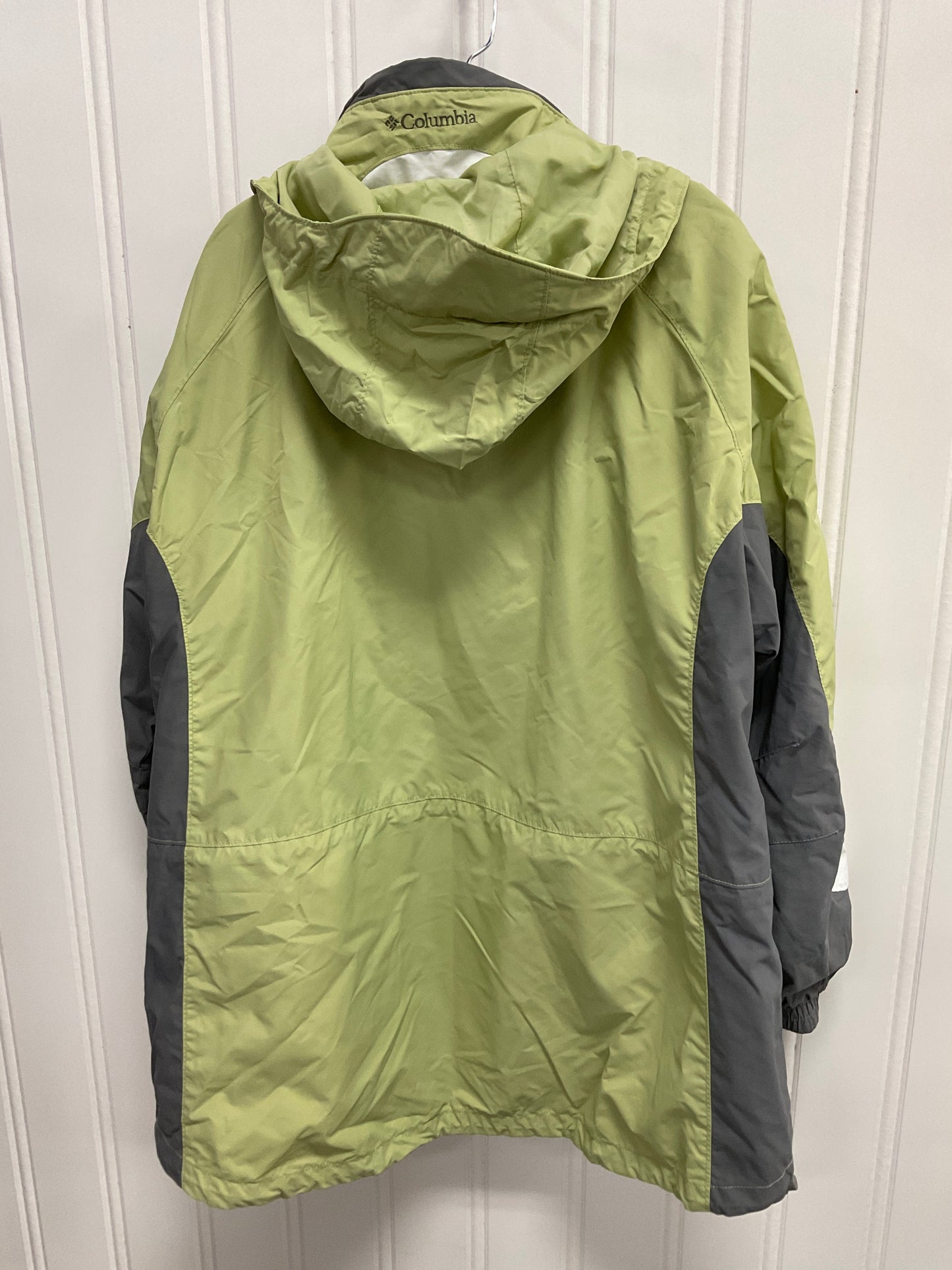 Coat Raincoat By Columbia In Green & Grey, Size:2X