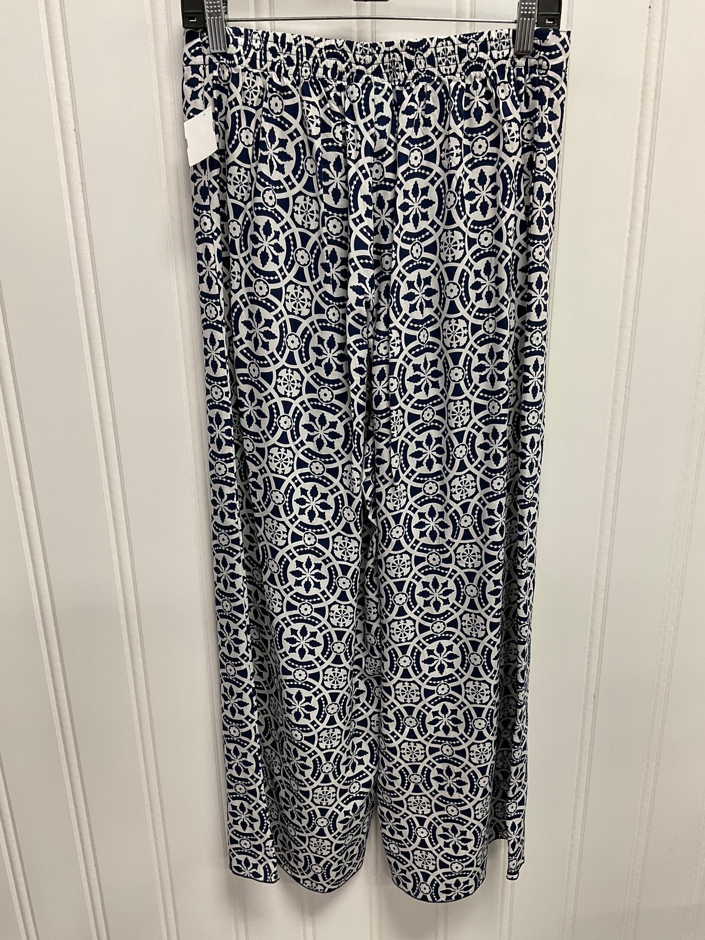 Pants Wide Leg By Escapada Living In Blue & Cream, Size:S