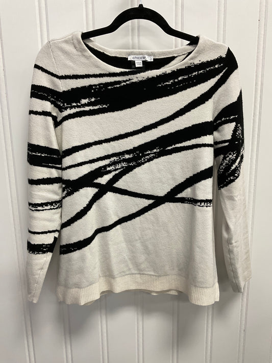 Sweater By Chicos In Black & Cream, Size:M