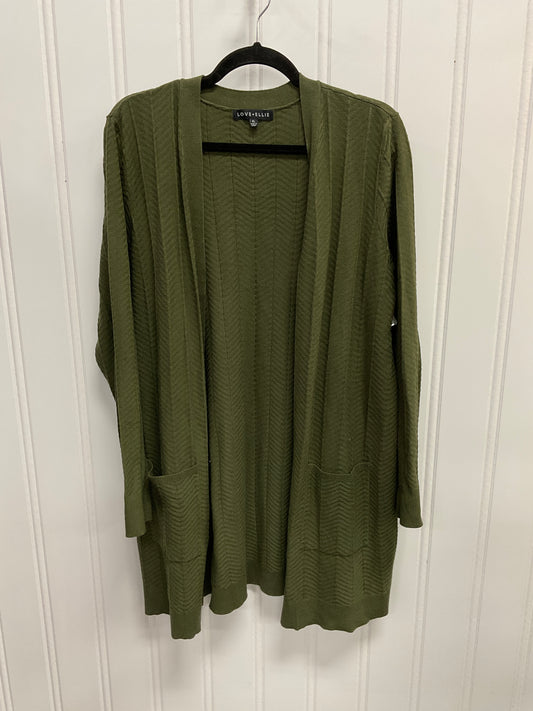 Sweater Cardigan By Clothes Mentor In Green, Size:Xl