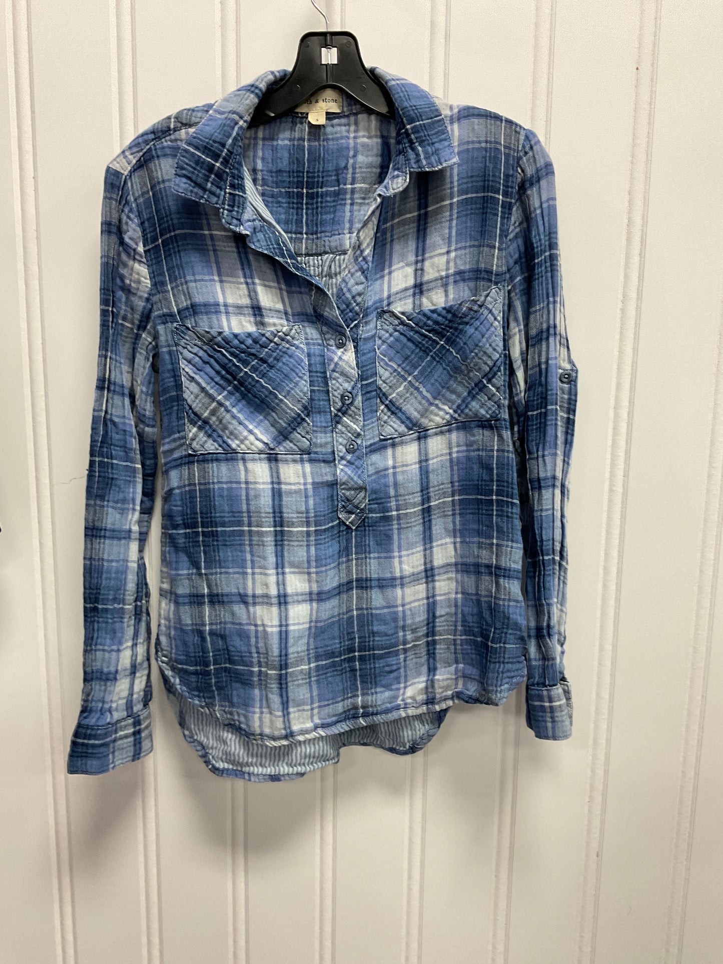 Top Ls By Cloth & Stone In Blue, Size:S