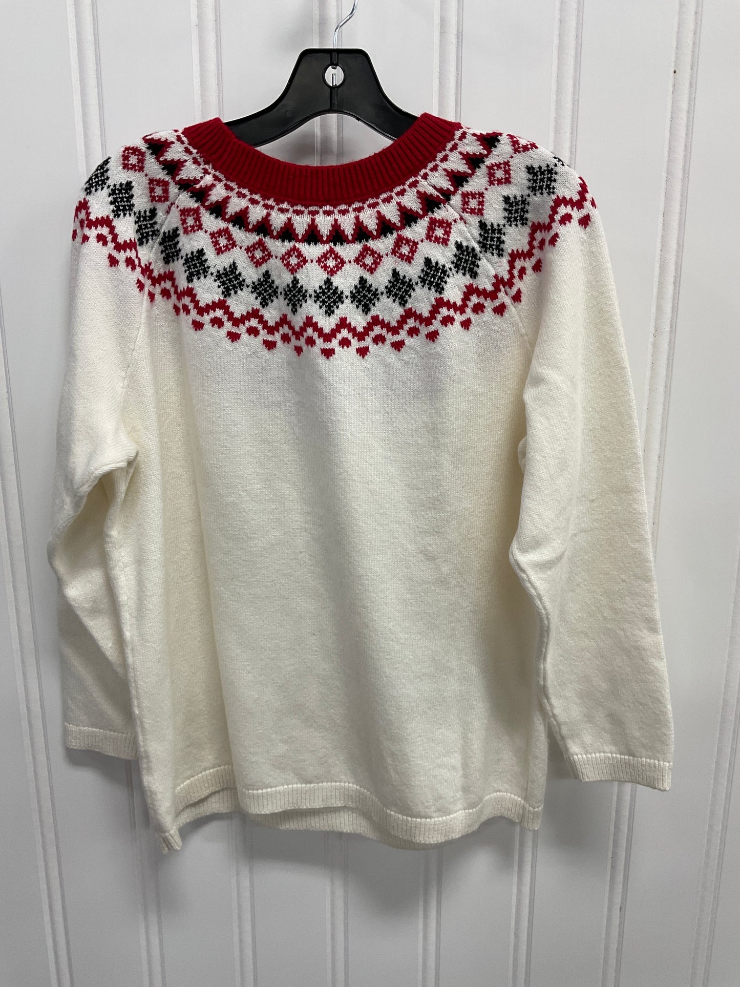 Sweater By Talbots In Red & White, Size:Xl