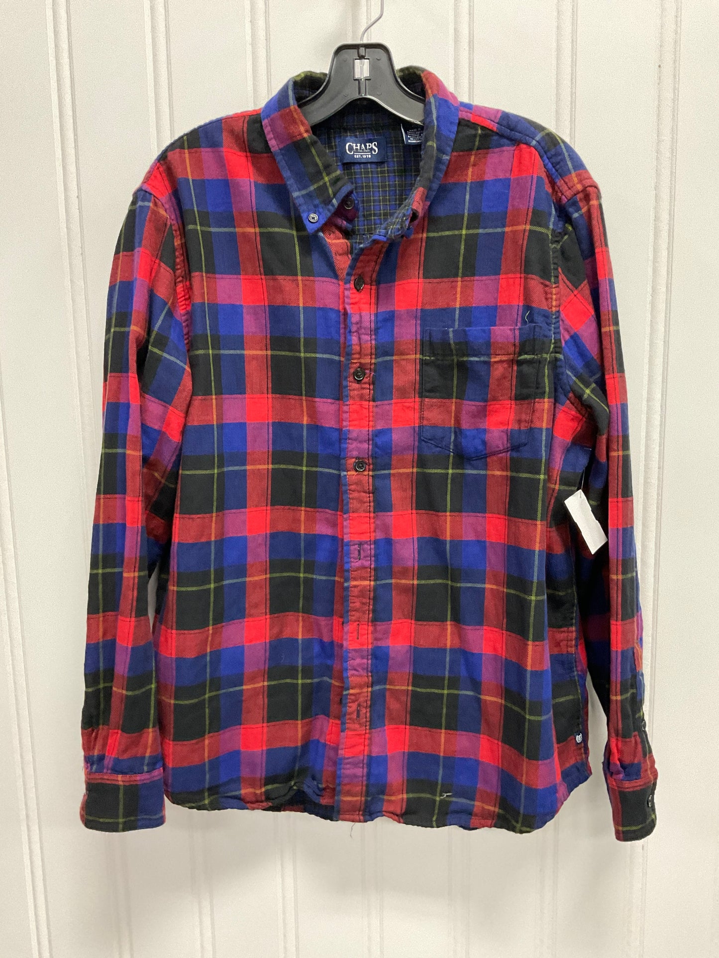 Top Ls By Chaps In Plaid Pattern, Size:Xl