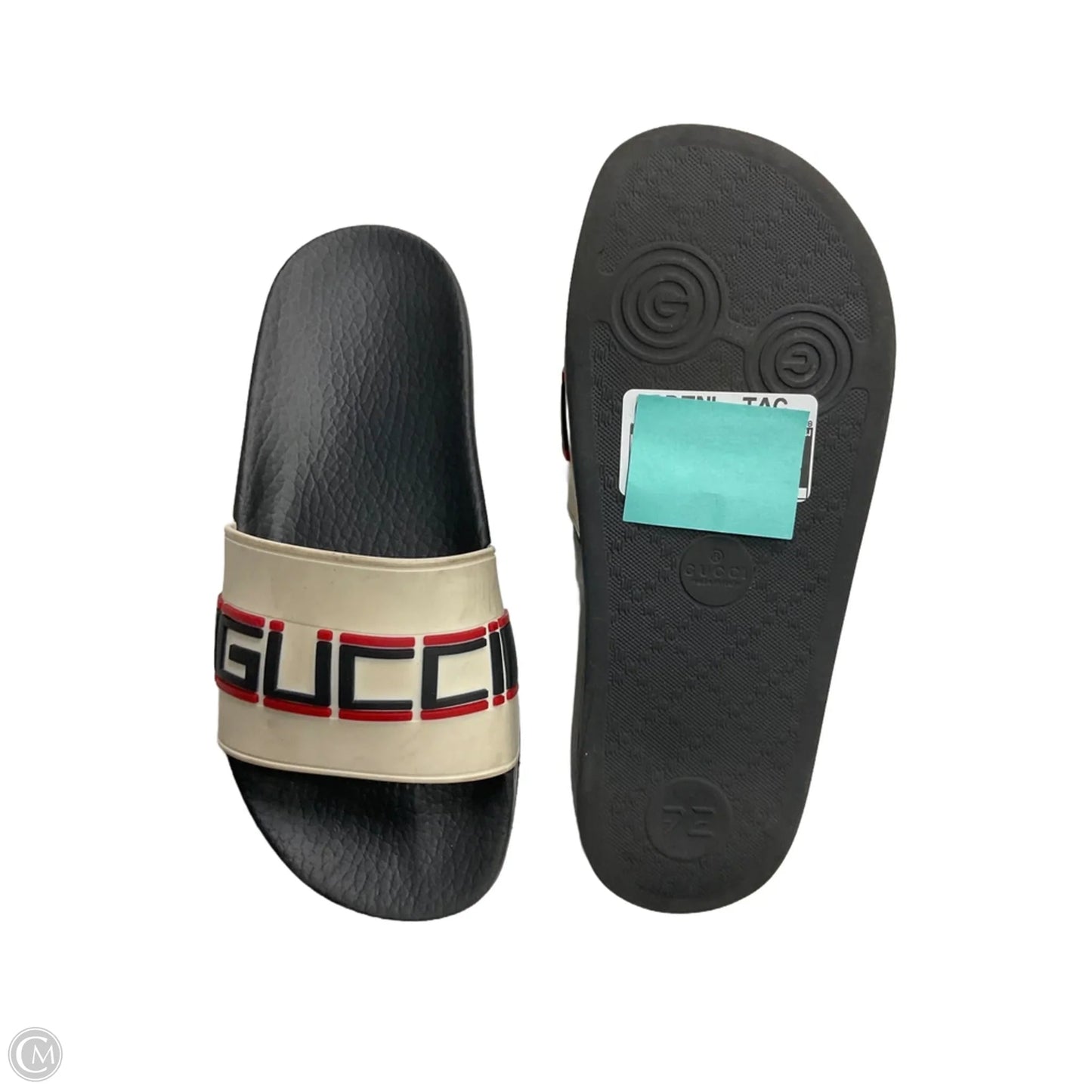 Sandals Luxury Designer By Gucci In Black & White, Size: 6